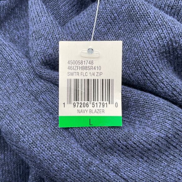 Izod Men's Thermasoft Quarter Zip Fleece Sweater Large Navy Blazer - Picture 8 of 10